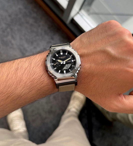 NEW G SHOCK GA 2100 CREAM & STEEL