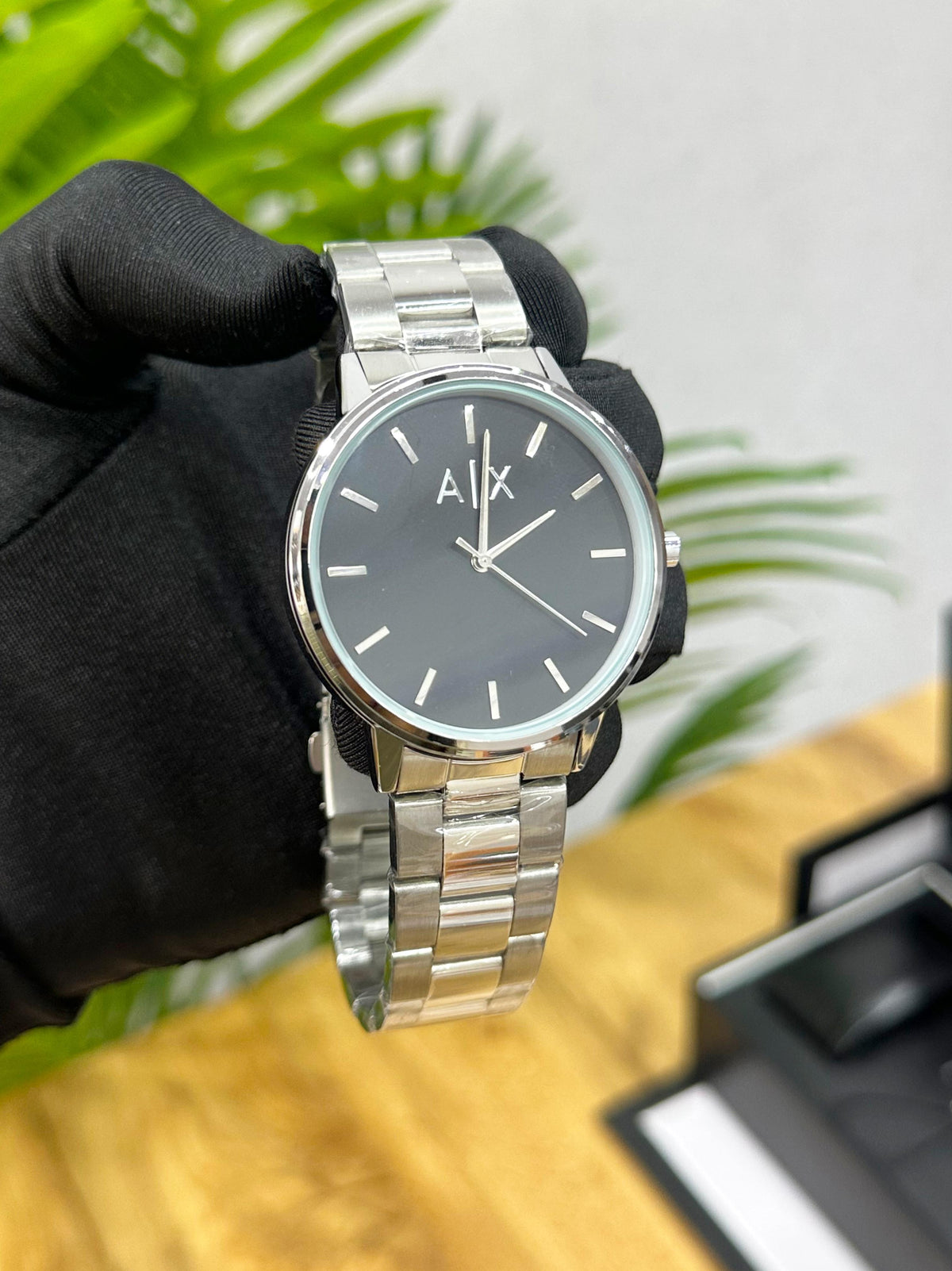New ARMANI_EXCHANGE A|X SILVER BLACK