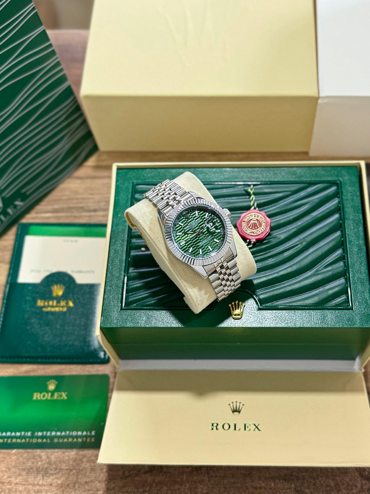 ROL.EX DATE-JUST 41mm OYSTER GREEN DIAL