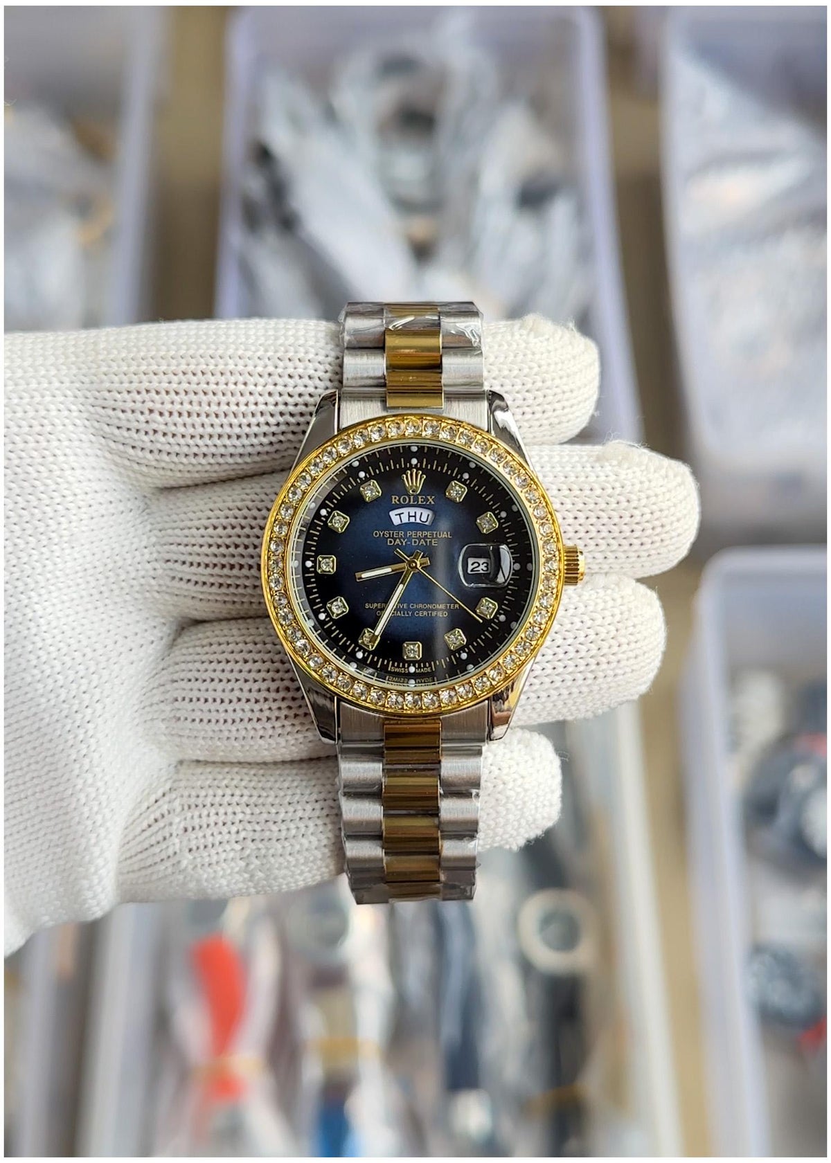 Rol.ex Oyster perpetual Day Date Diamond 40 Battery