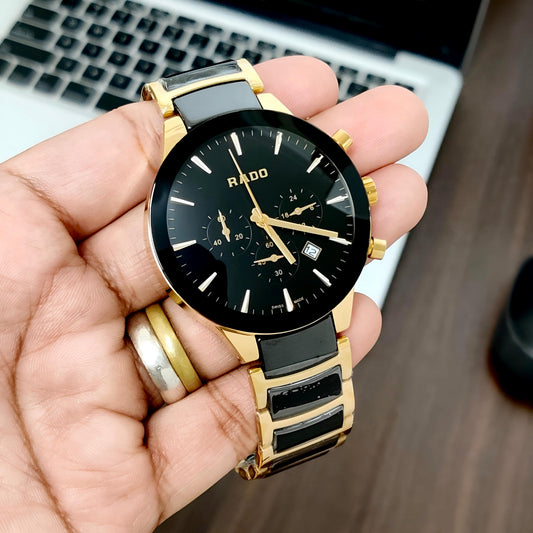 Ra.do Centrix Chronograph in Black ceramic & Gold