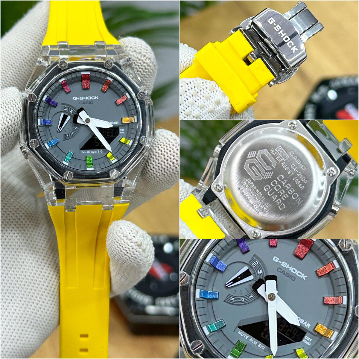 NEW G SHOCK CORE GUARD YELLOW RAINBOW FACE