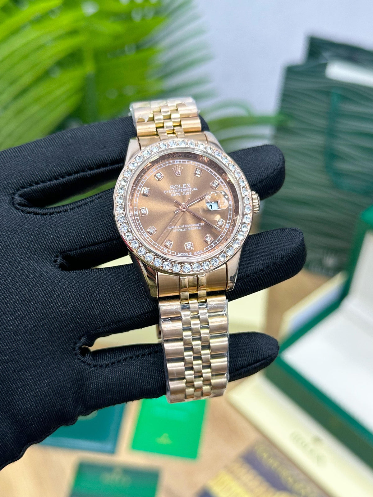 ROLE_X DATE-JUST 41mm CHOCOLATE DIAMOND DIAL TOP SUPERIOR QUALITY