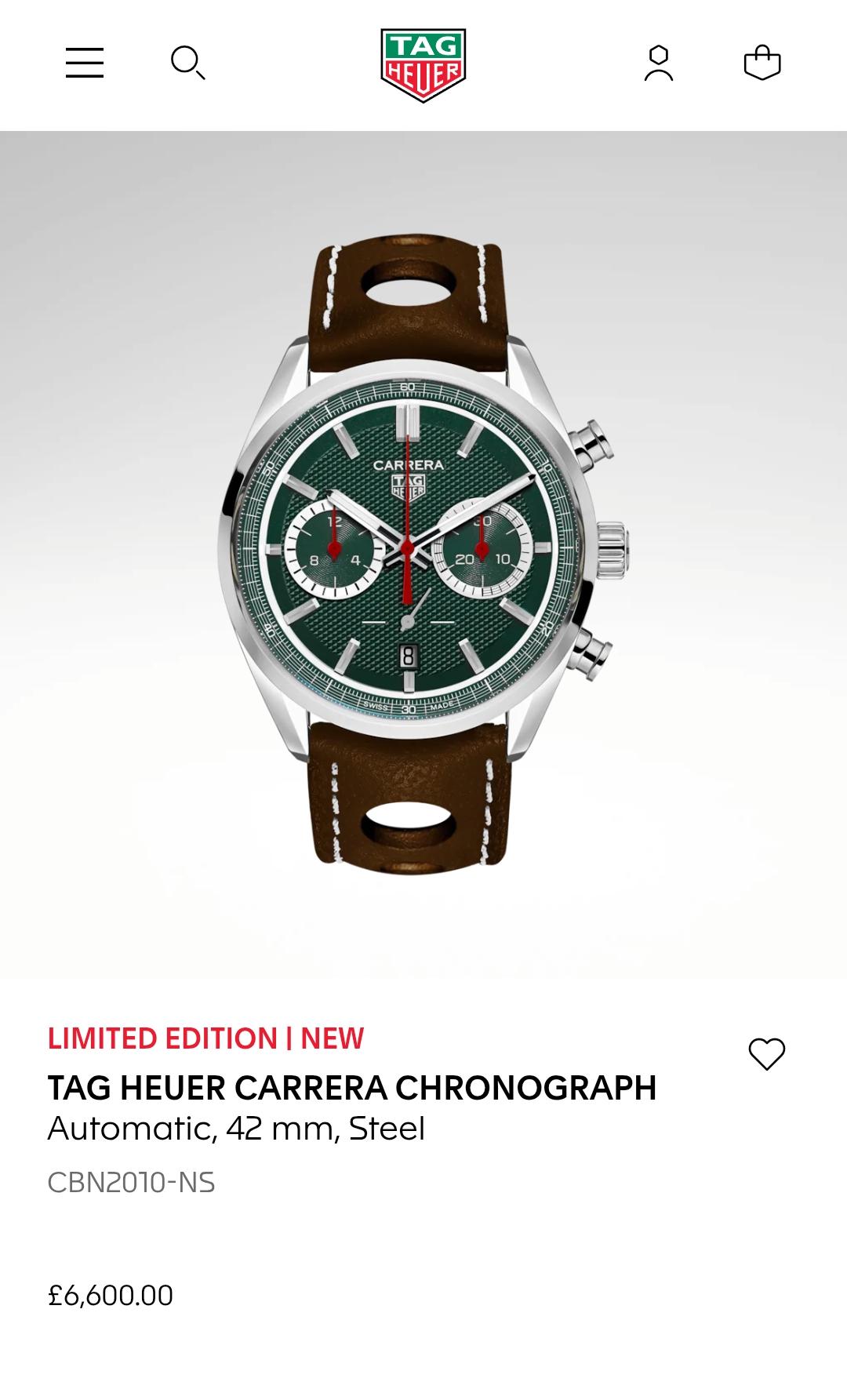 NewTag Heuer Carrera Caliber 02