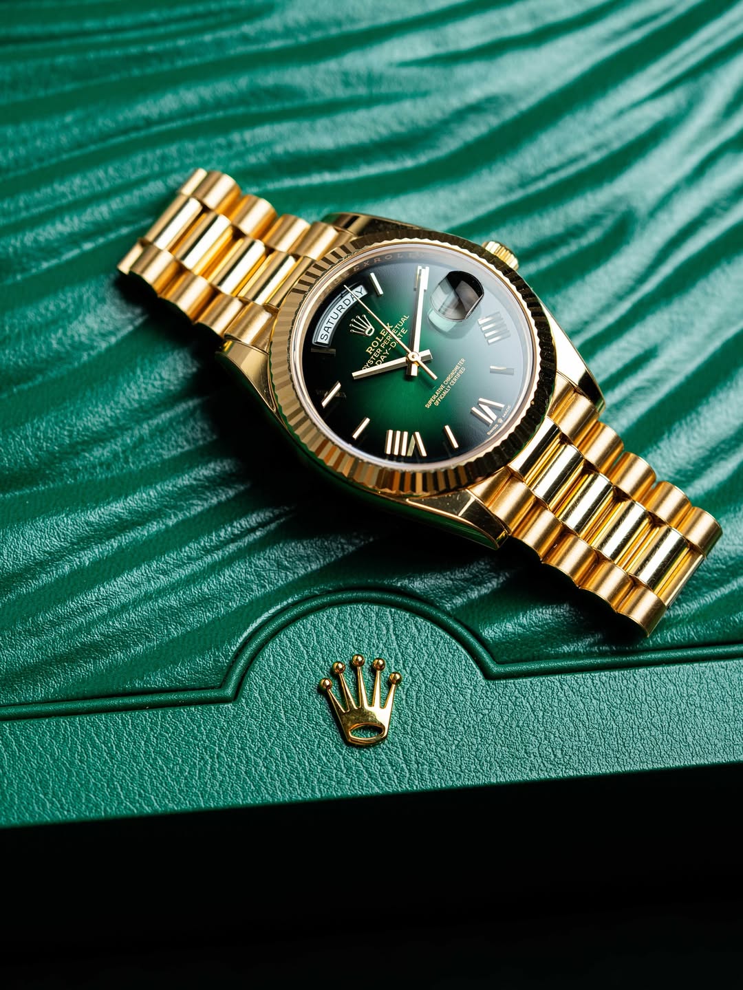 Rol.ex Oyster perpetual Day Date Automatic Gold-Green