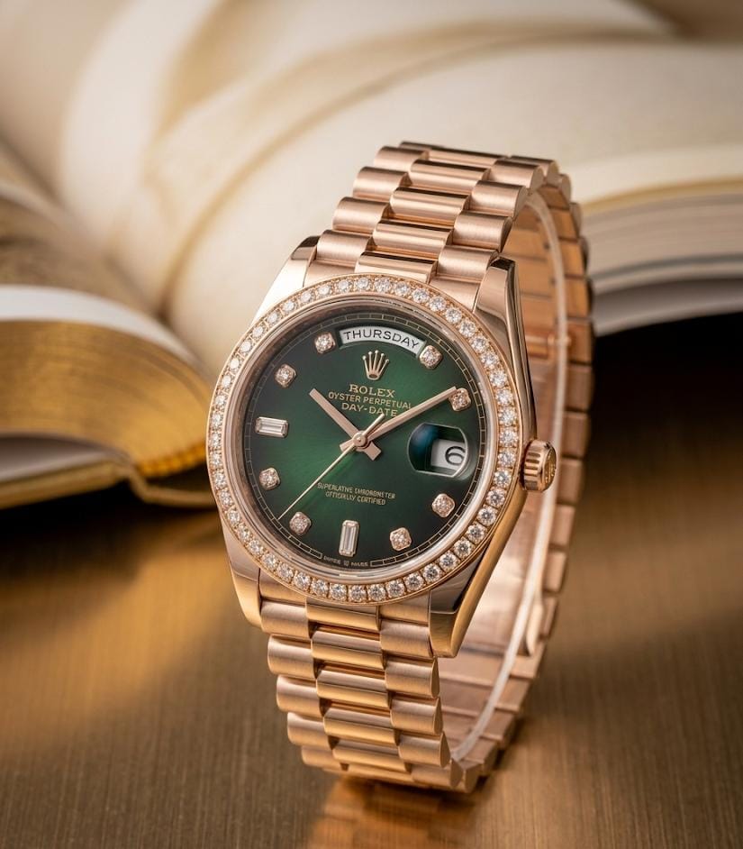 Rol.ex Oyster Perpetual Day Date Diamond Copper-Green