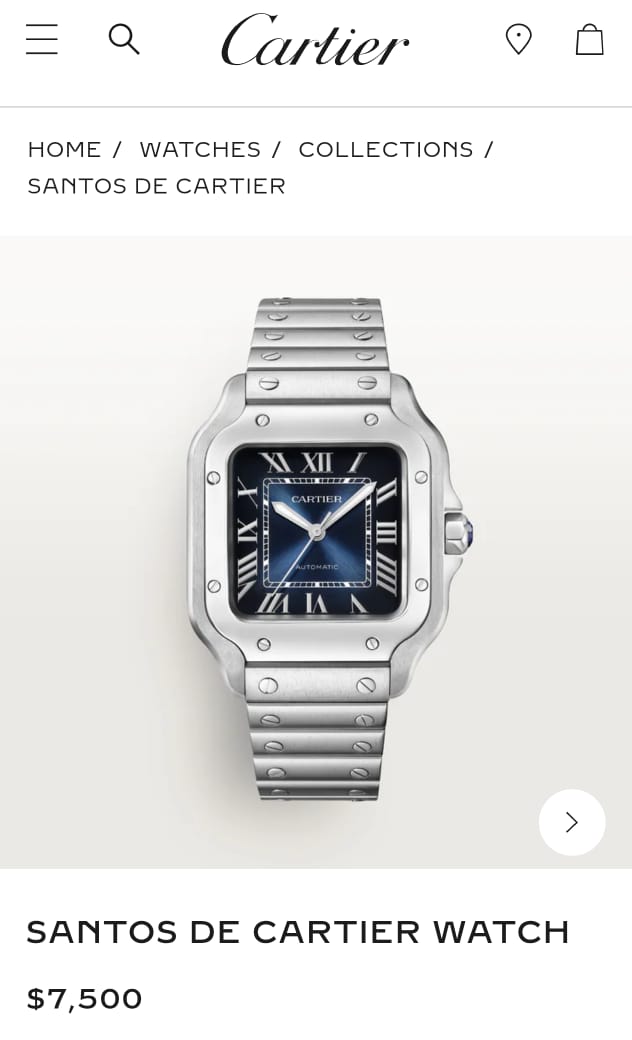 Car.tier Santos Automatic silver blue