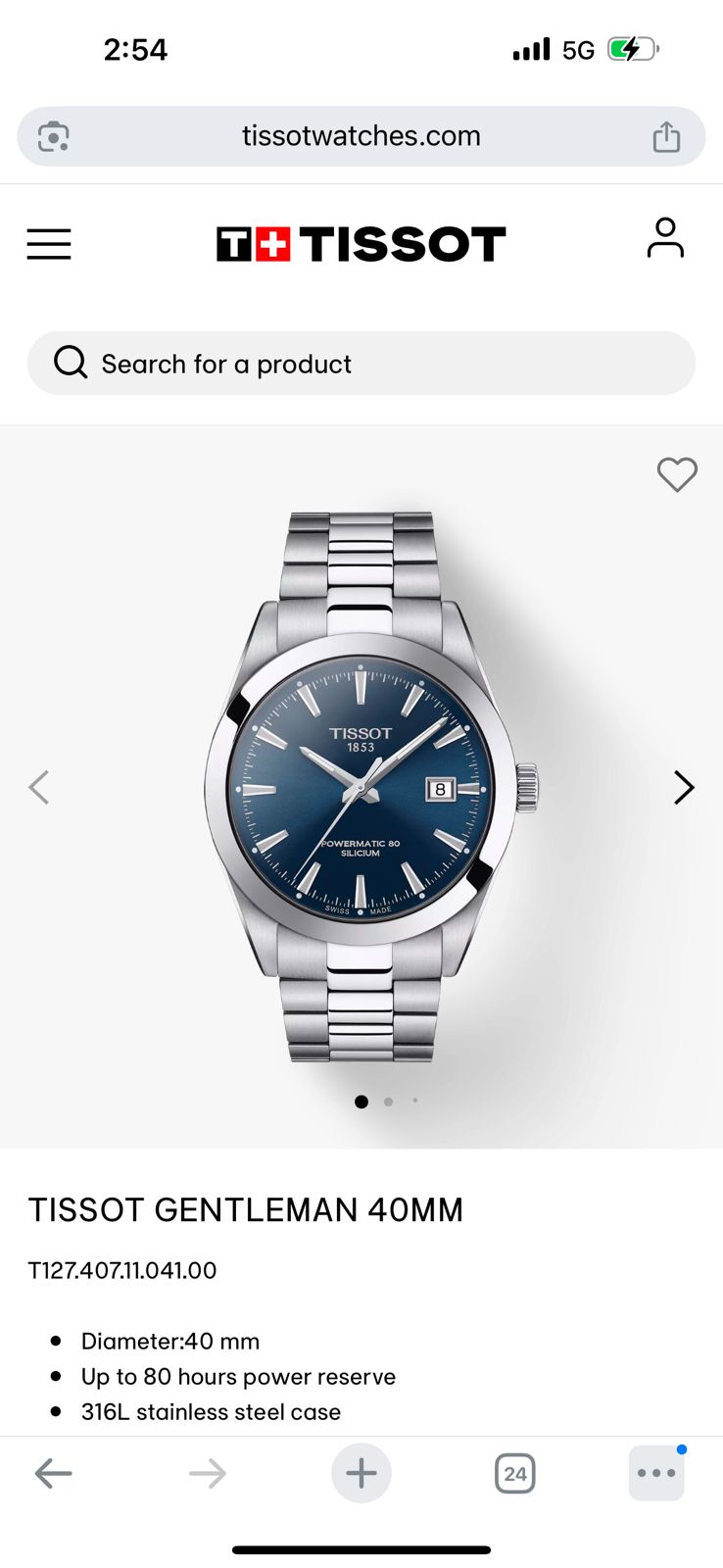 TIS.SOT GENTLEMAN POWERMATIC 80
