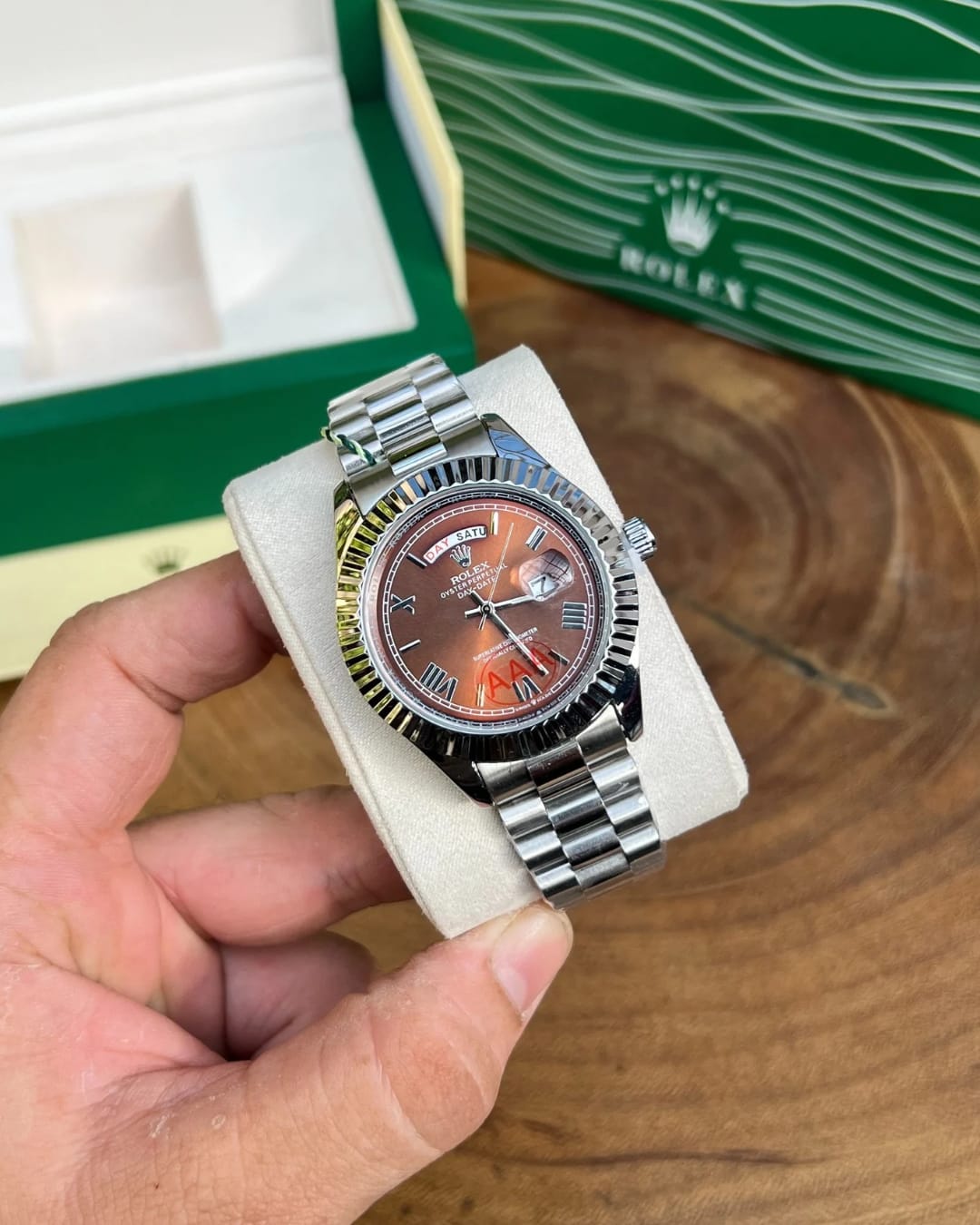 Rol.ex Oyster Perpetual Day Date 40 Battery Silver