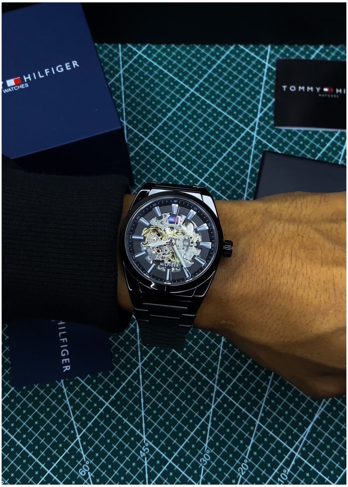 Tom.my Hilfiger Skeleton Automatic Black