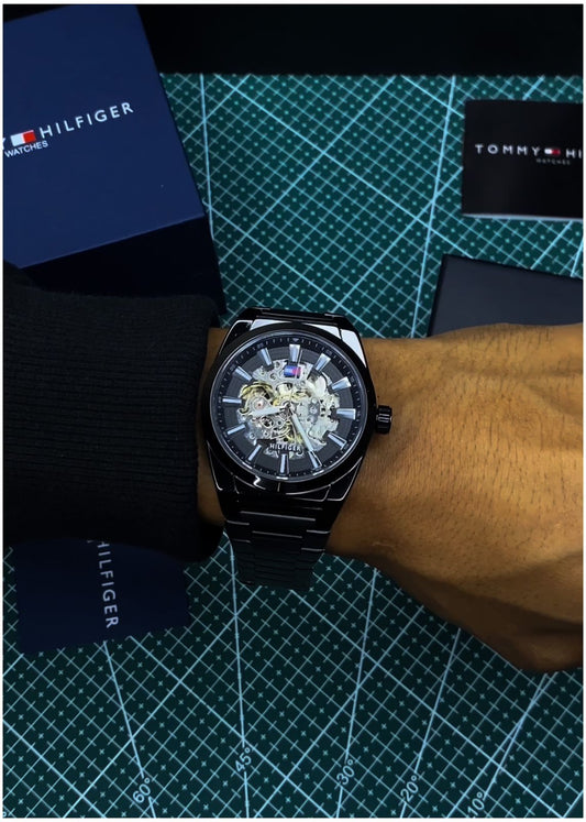 Tom.my Hilfiger Skeleton Automatic Black