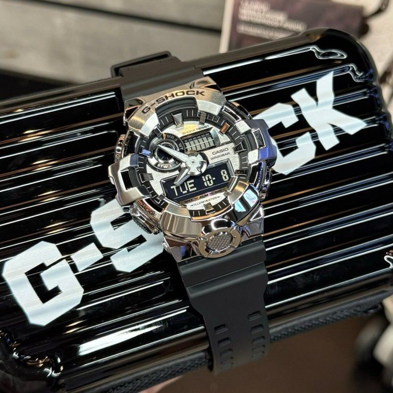 PREMIUM & EXCLUSIVE G-SHOCK GM 700 BLACK & STEEL WITH ALL FEATURES WORKIN