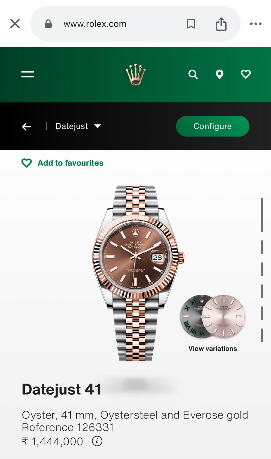 ALL DEMANDING ROL.EX DATEJUST CHOCOLATE BROWN