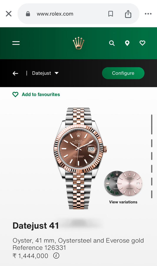 ALL DEMANDING ROL.EX DATEJUST CHOCOLATE BROWN