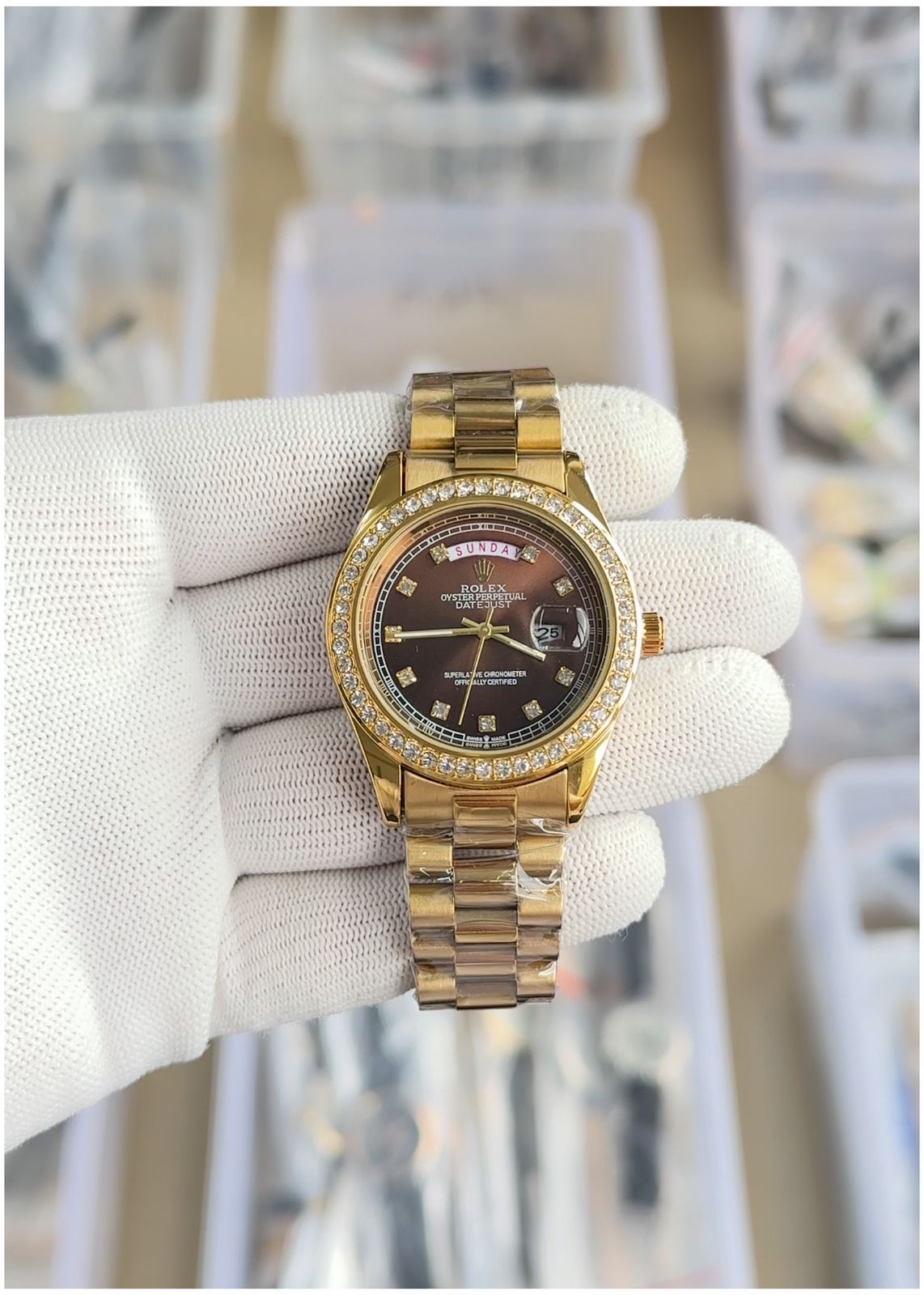 Role_x Oyster perpetual Day Date Diamond 40 Battery