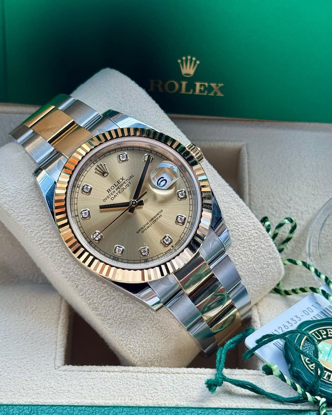 ROL.EX DATE-JUST 41mm TWOTONE GOLD, DIAMOND FACE