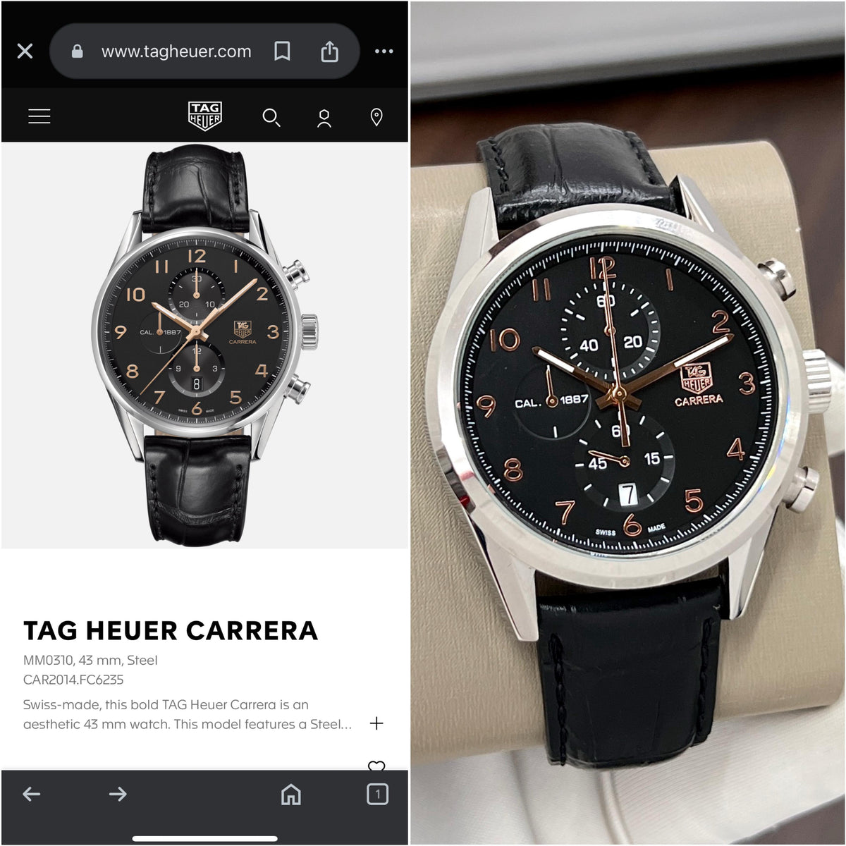 New Tag heuer carrera calibre 1887 Japan