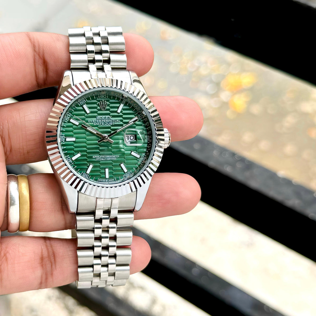 ROL.EX DATEJUST GREEN