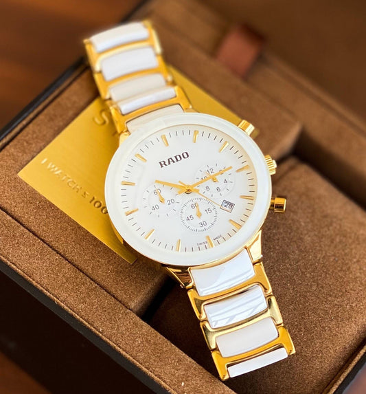RA.DO CENTRIX CHRONOGRAPH IN WHITE CERAMIC & GOLD