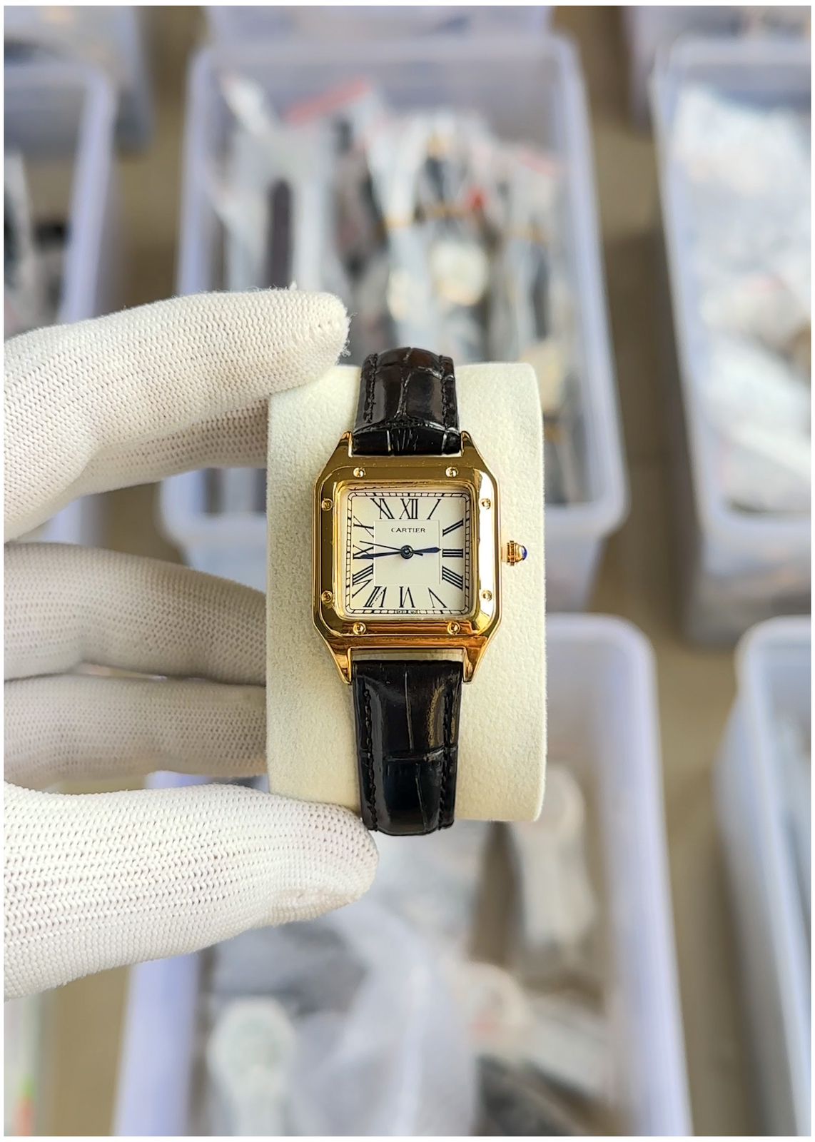 Car.tier Santos Dumont Black-Gold-White