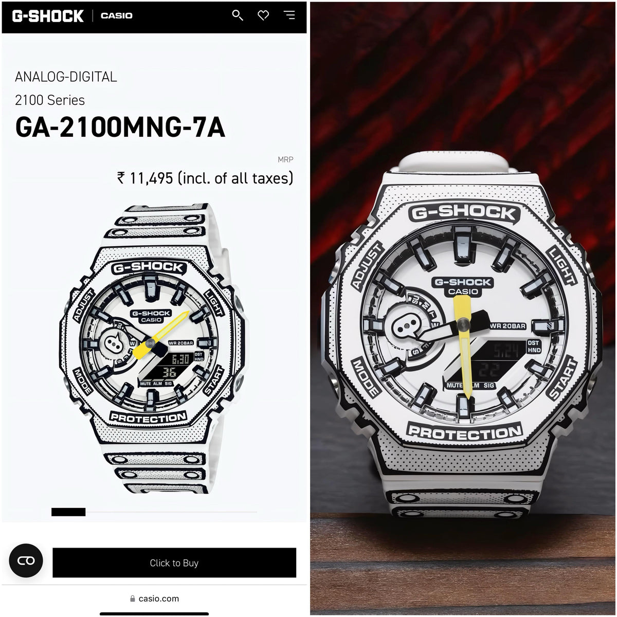 New Casio g shock ga2100 Manga