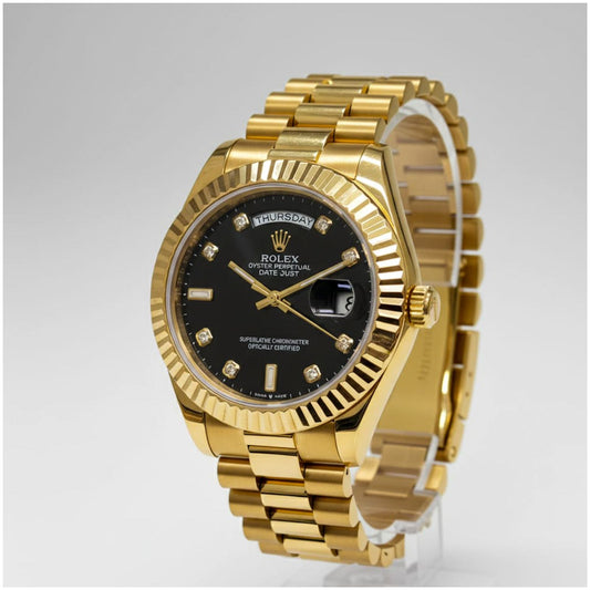 Rol.ex Oyster Perpetual Day Date Diamond 40 Battery Working Like Automatic
