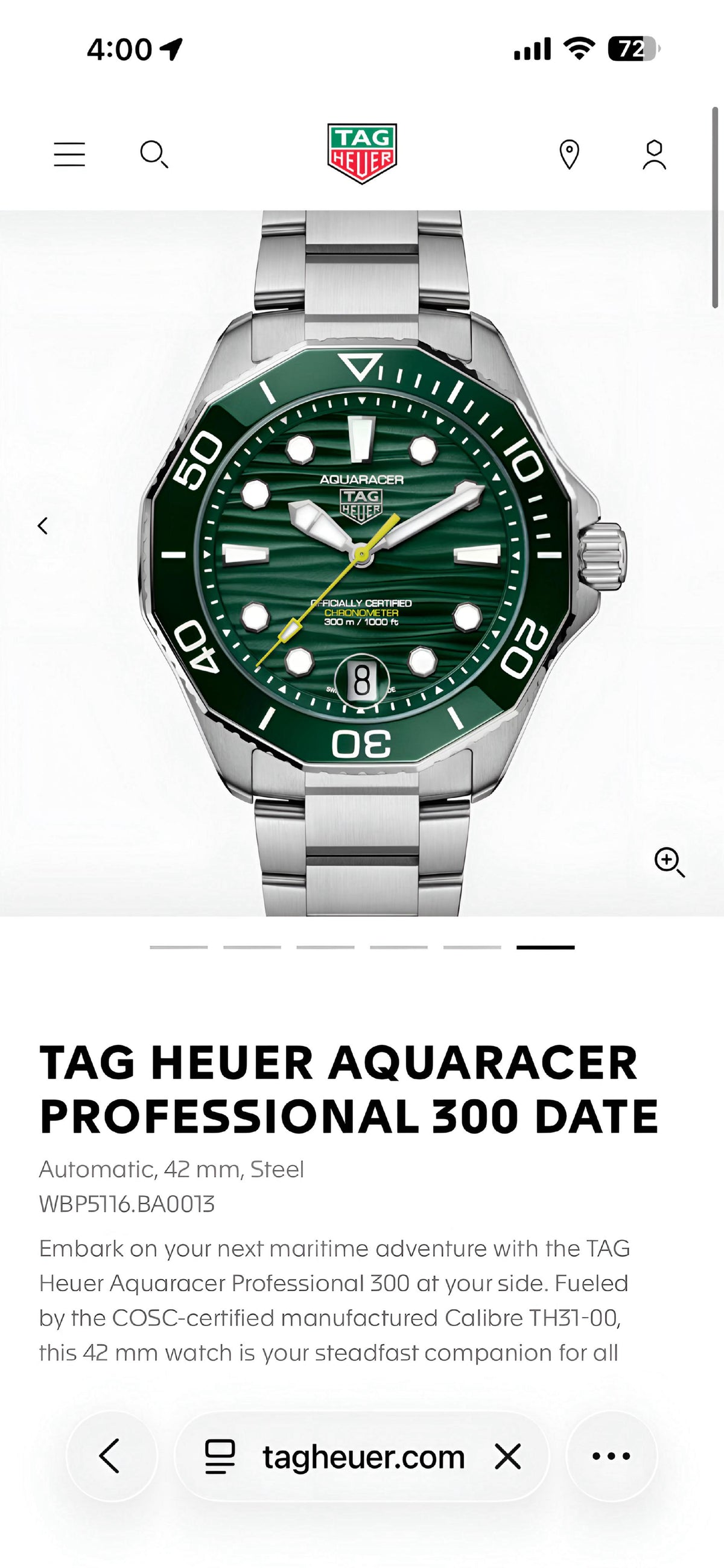 NewTag Heuer Aquaracer Professional 300m date automatic japan