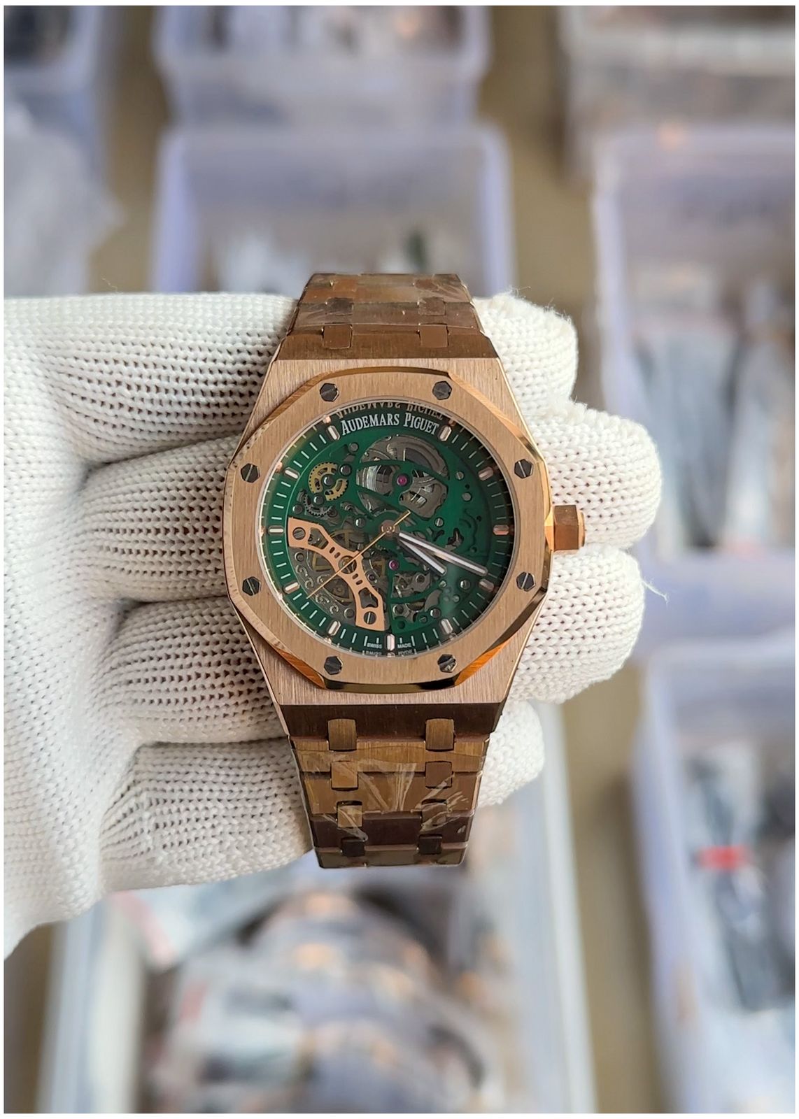 Aude.mars piguet Royal Oak Skeleton Automatic Copper Green