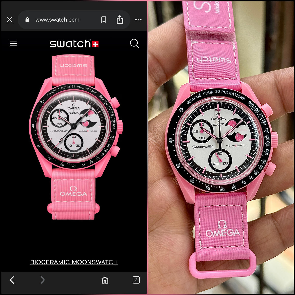 OM.EGA SWATCH PINK MOON