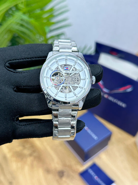 LATEST TOMMY HILFIGER OPEN HEART AUTOMATIC ALL STEEL
