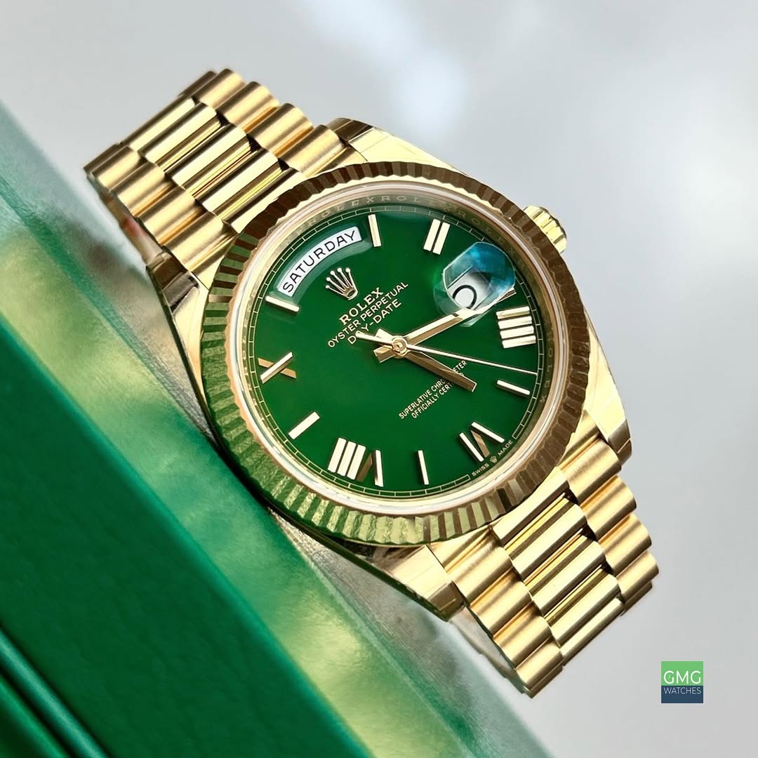 Rol.ex Oyster perpetual Day Date Automatic Gold-Green