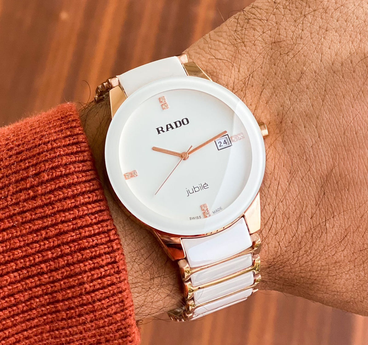 RA.DO CERAMIC IN WHITE, COPPER COMBINATION