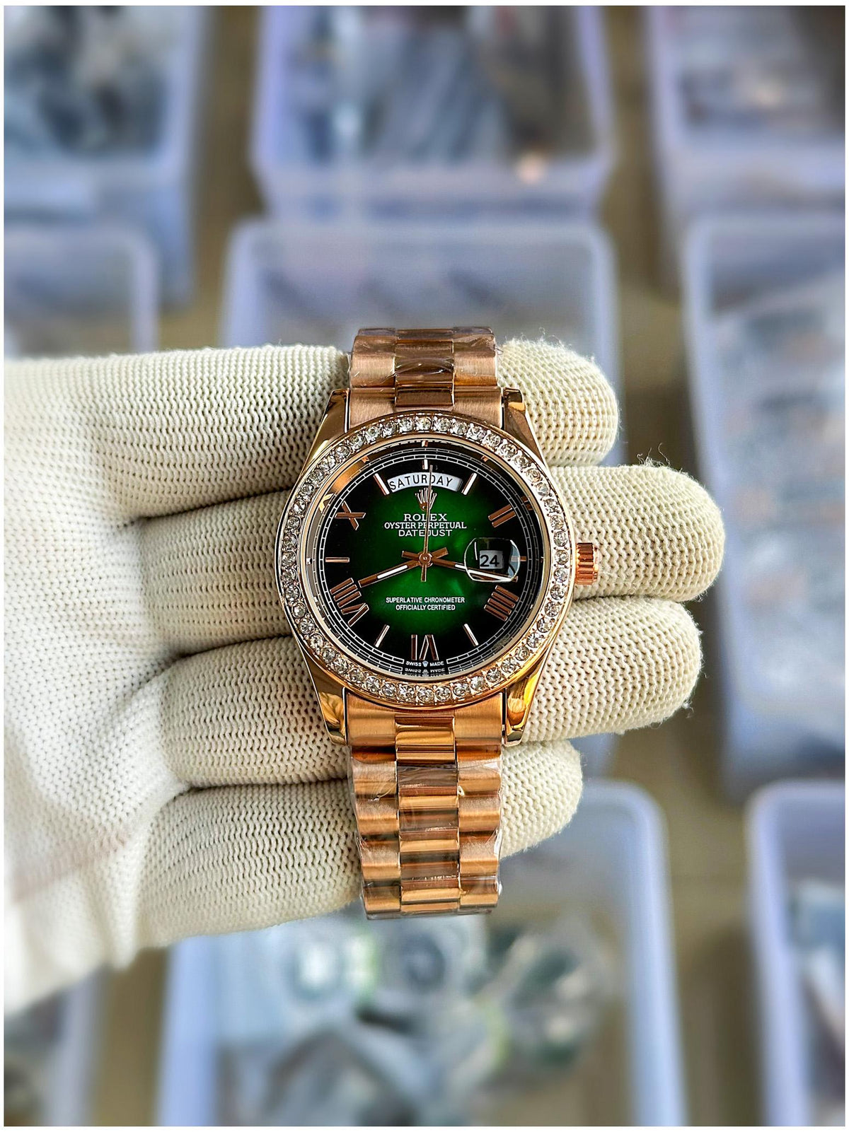 Rol.ex Oyster perpetual Day Date Diamond 40 Battery