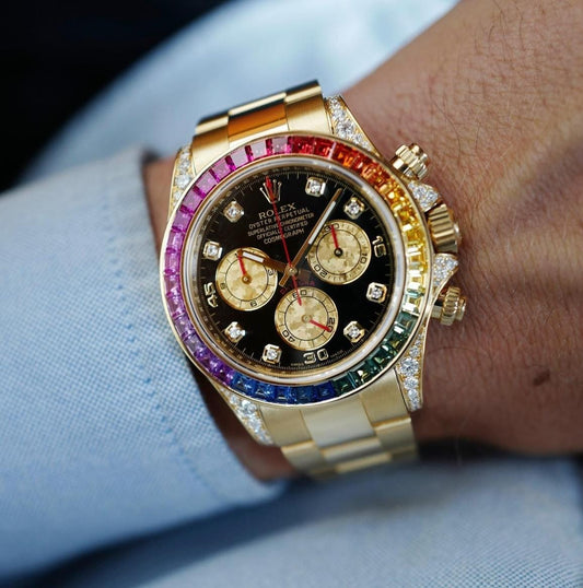 Rol.ex Oyster perpetual Rainbow Gold