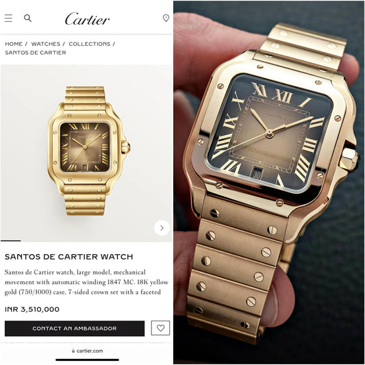 Car.tier Santos Gold "Automatic" Premium Quality