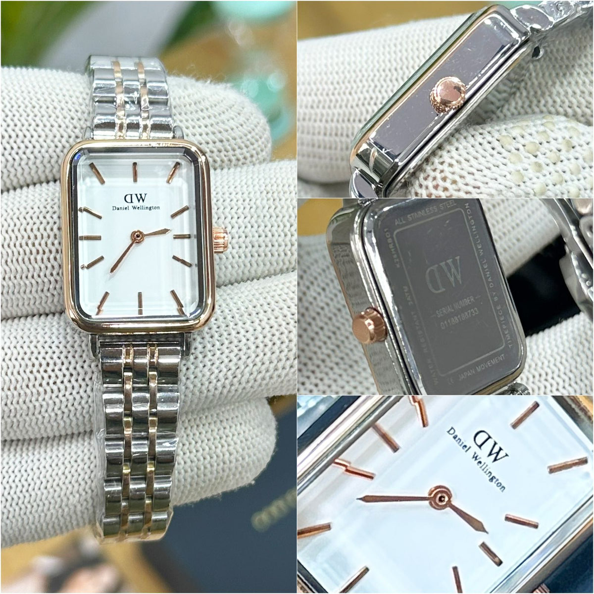 NEW! DANIEL WELLINGTON DW QUADRO TOW-TONE WITH WHITE DIAL