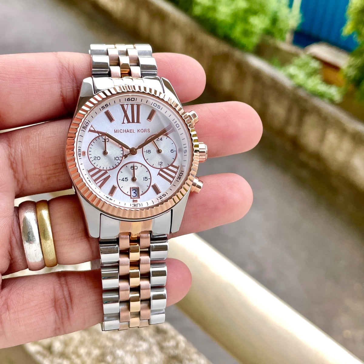 Mic.hael Kors Lexington 2Ton-Copper-White