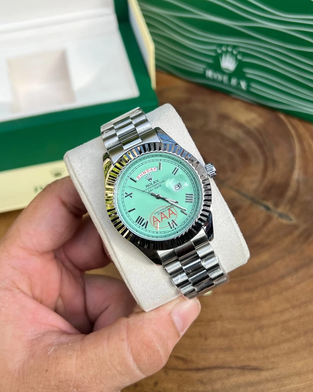 Rol.ex Oyster Perpetual Day Date 40 Battery Silver