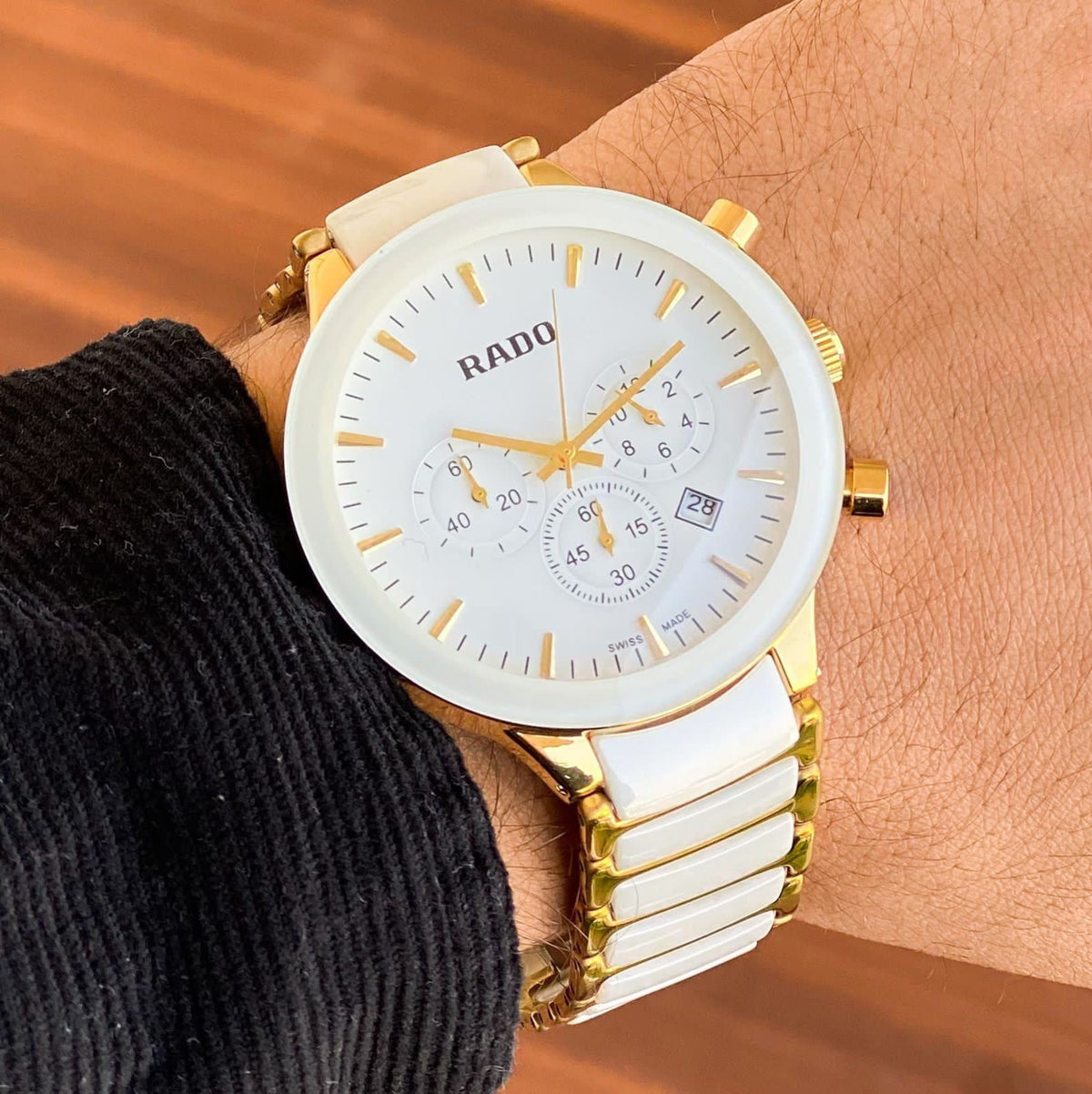 RA.DO CENTRIX CHRONOGRAPH IN WHITE CERAMIC & GOLD