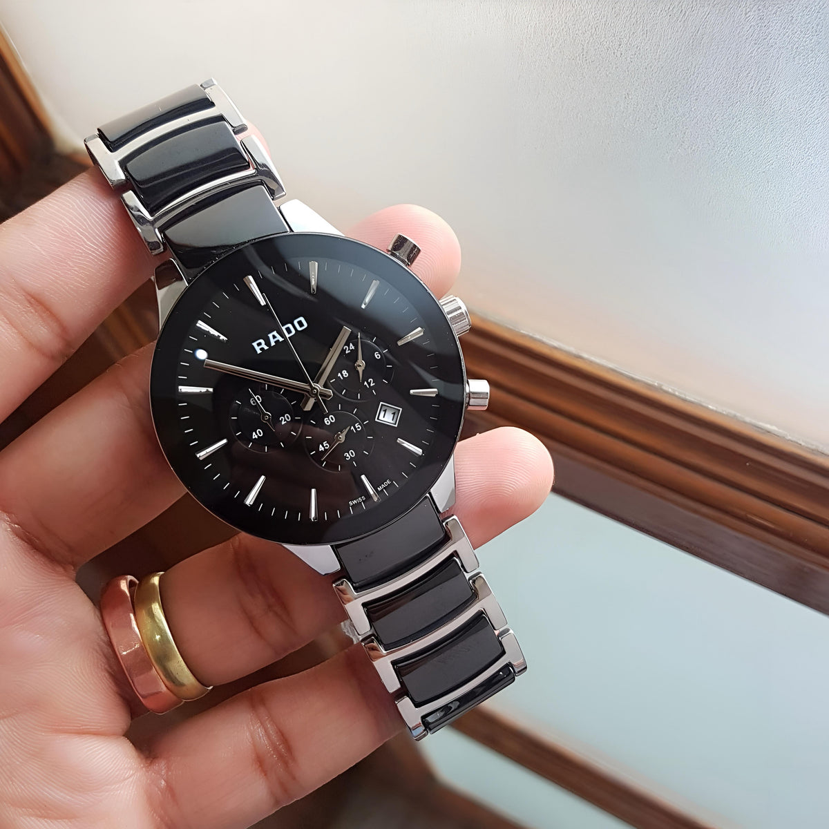 Ra.do Centrix Chronograph in Black ceramic & steel