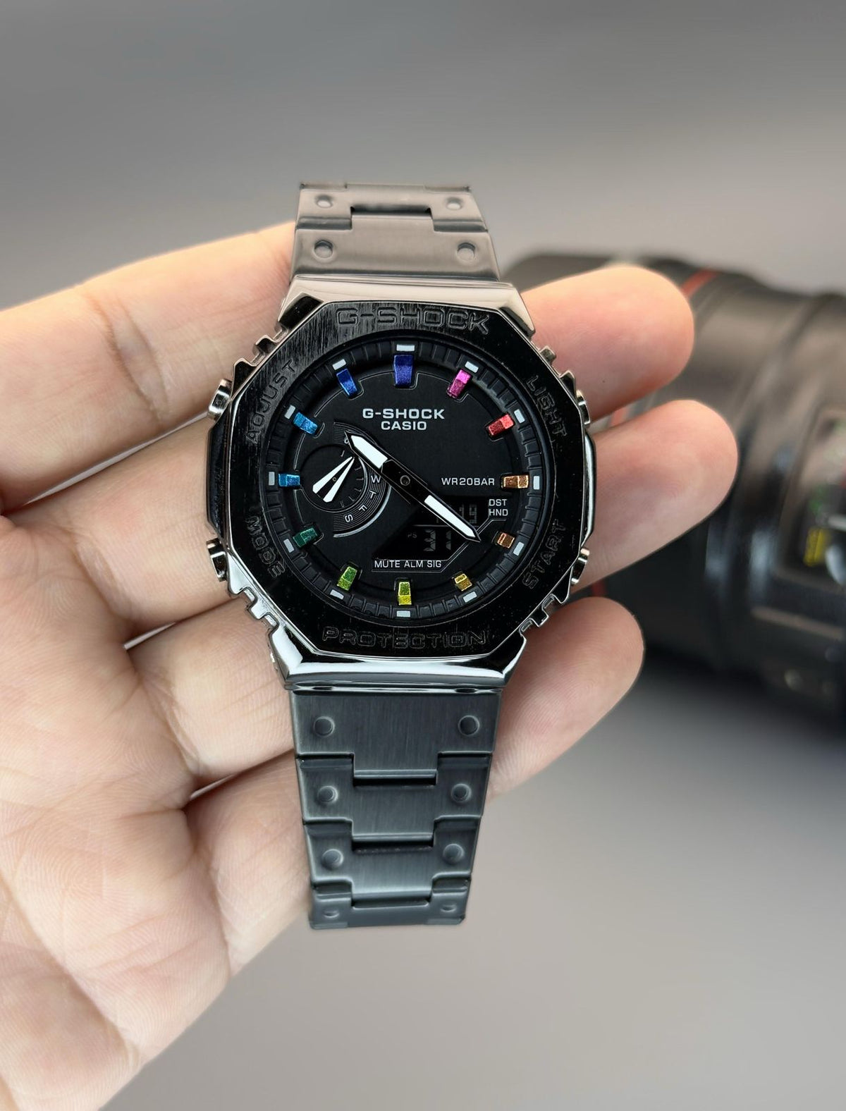 NEW G SHOCK GA 2100 black rainbow