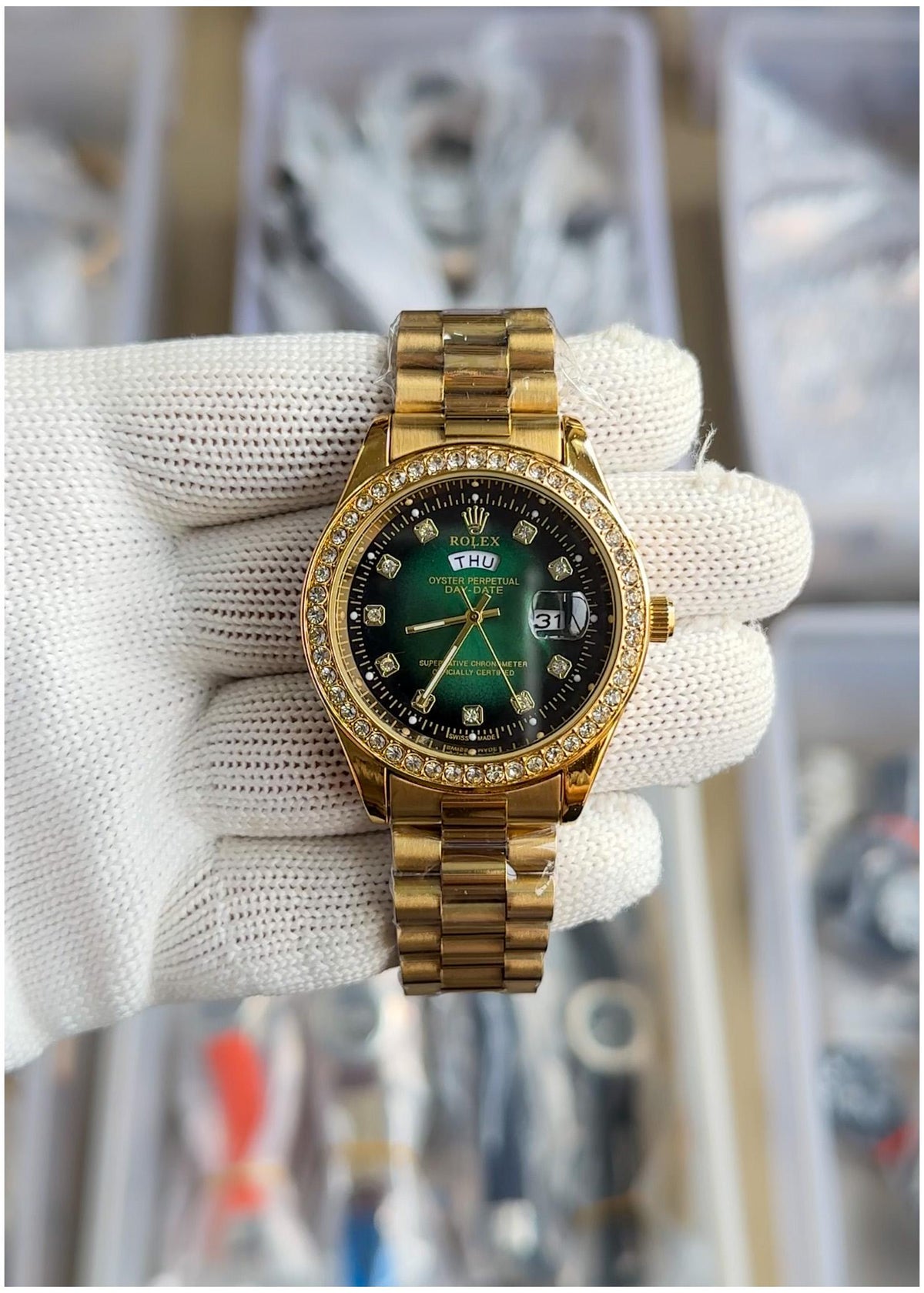 Rol.ex Oyster perpetual Day Date Diamond 40 Battery -