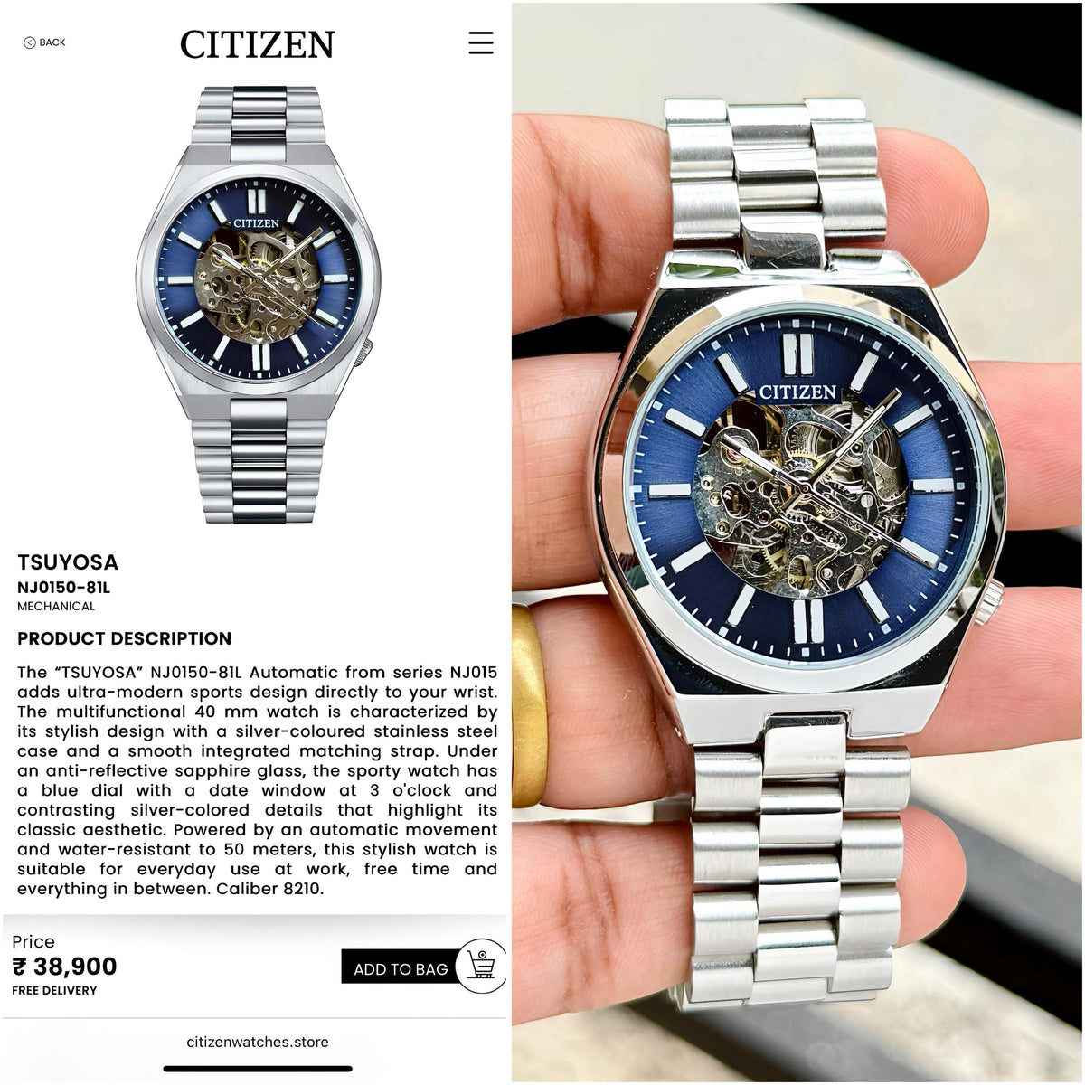 Citi.zen Tsuyosa Open Heart Premium Automatic
