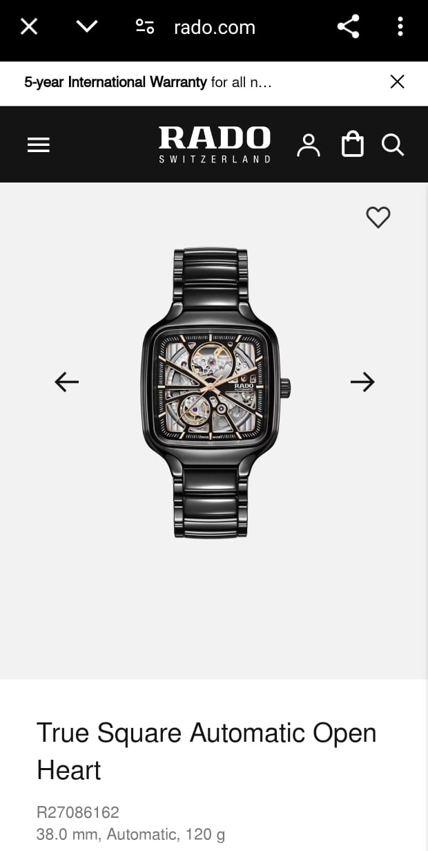 Ra.do True Square Automatic Ceramic Black-Copper