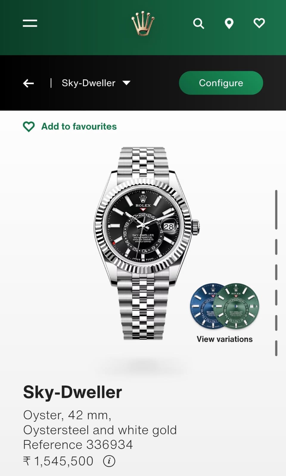Rol.ex Oyster perpetual Sky Dweller