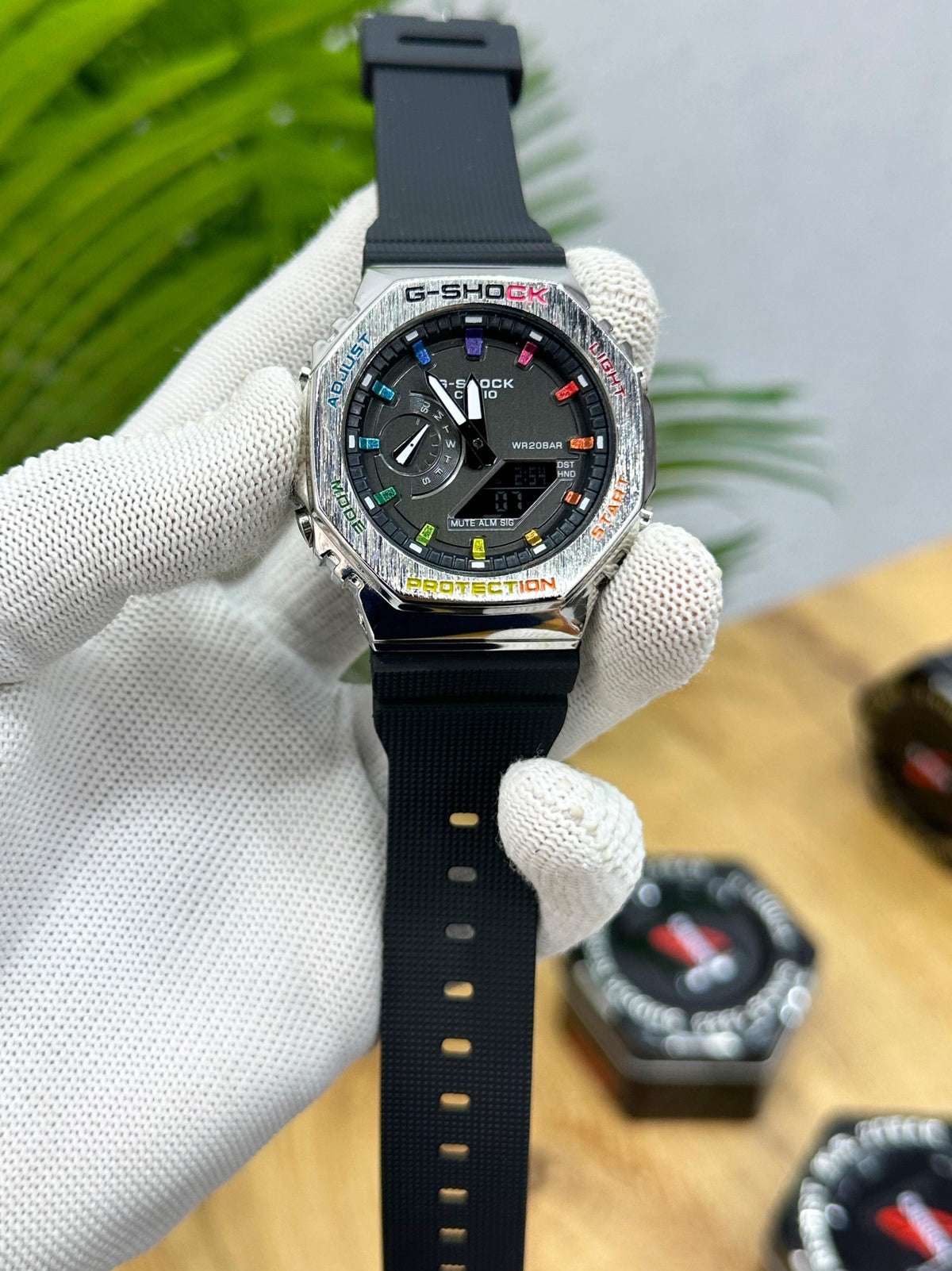 G SHOCK GA 2100 STEEL & RAINBOW FACE