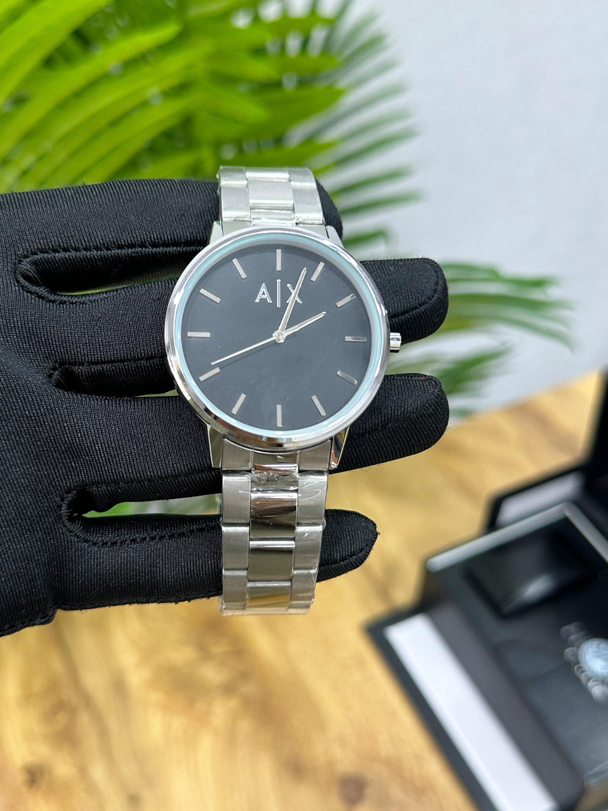 New ARMANI_EXCHANGE A|X SILVER BLACK