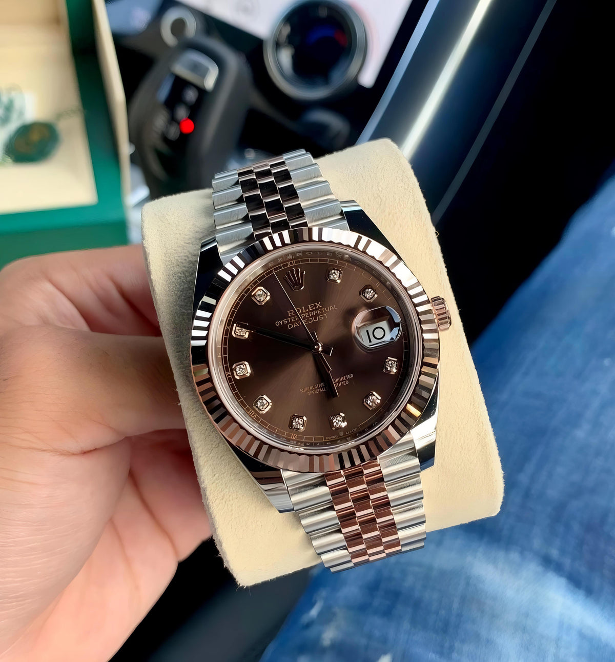 ROL.EX DATEJUST 41mm CHOCLATE WITH DIAMOND FACE