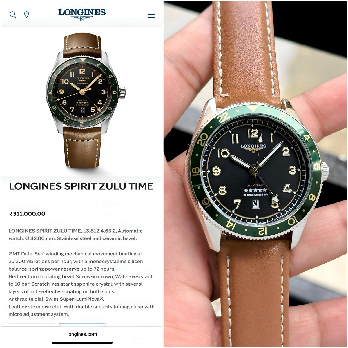 Lon.gines Zulu Time Chronometer