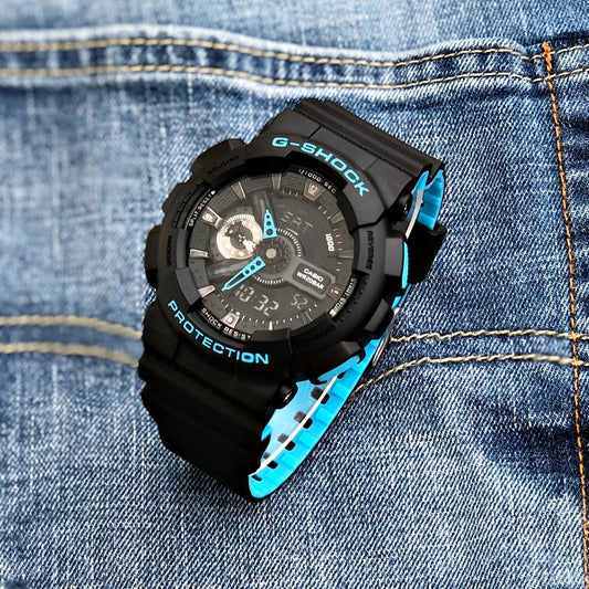 NEW G SHOCK GA-110 BLACK & BLUE